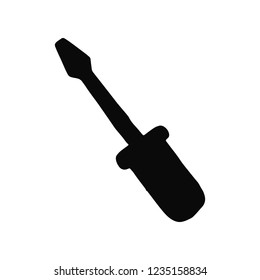 screwdriver silhouette vector icon. isolated object.