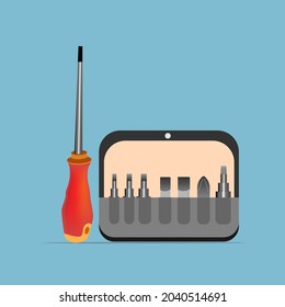 The screwdriver is similar to that of its material structure.  vector model illustration