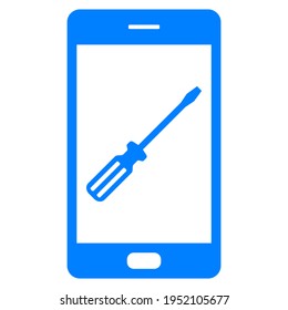 Destornillador y smartphone en blanco