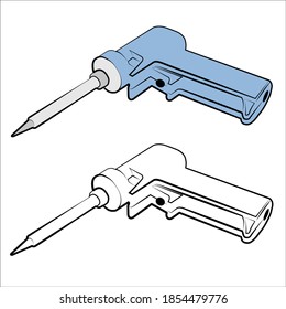 screwdriver soldering iron draft icon vector illustration white background