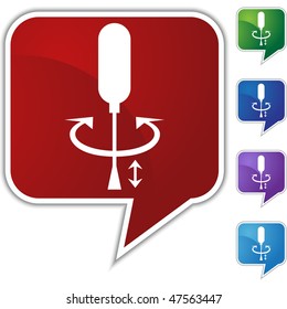 Screwdriver speech balloon icon set isolated on a white background.