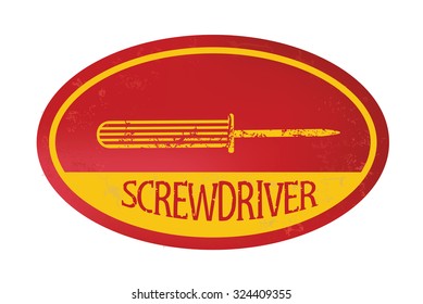 Screwdriver stamp design,retro style,grunge vector