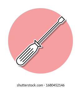 screwdriver sticker icon. Simple thin line, outline vector of Home repair tool icons for ui and ux, website or mobile application
