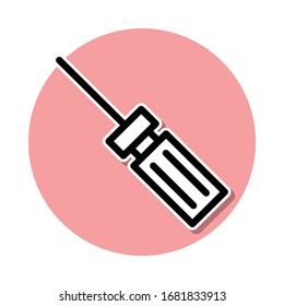 Screwdriver sticker icon. Simple thin line, outline vector of web icons for ui and ux, website or mobile application