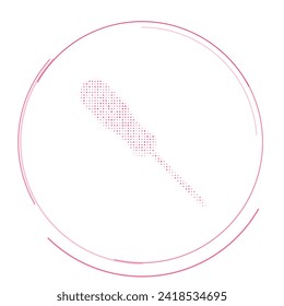 The a screwdriver symbol filled with pink dots. Pointillism style. Vector illustration on white background