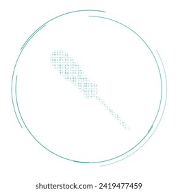El símbolo de destornillador relleno con puntos de referencia. Estilo de puntillismo. Ilustración del vector sobre fondo blanco