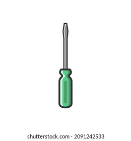 Screwdriver tool icon illustration premium vector
