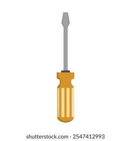 screwdriver tool icon image vector illustration design  orange and yellow