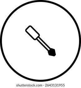 Screwdriver tool icon on white background offering a minimalistic tool representation
