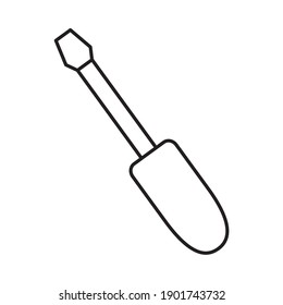 screwdriver tool icon over white background, line style, vector illustration