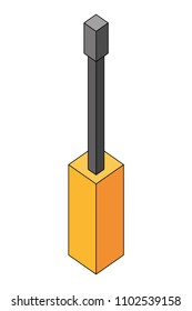 screwdriver tool isometric icon