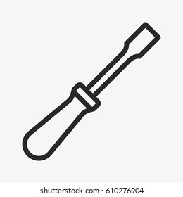 Screwdriver Tool Minimal Flat Line Outline Stroke Icon Pictogram Symbol
