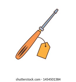 screwdriver tool with price tag hanging