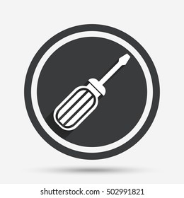 Screwdriver tool sign icon. Fix it symbol.
