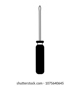 Screwdriver tool symbol on black and white