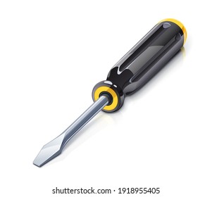 Screwdriver. Tool for unscrew and screw, Isolated on white background. Eps10 vector illustration.