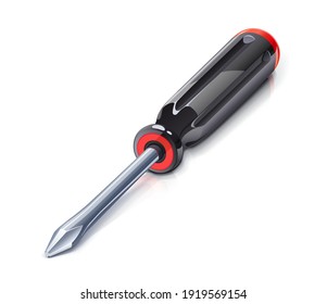 Screwdriver. Tool for unscrew and screw, Isolated on white background. Eps10 vector illustration.