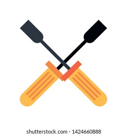 Screwdriver tools crossed symbol isolated vector illustration graphic design