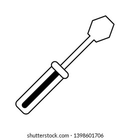 screwdriver tools icon in black and white