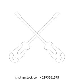 Screwdriver tracing worksheet for kids