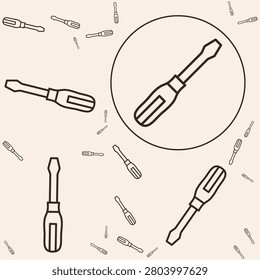 Screwdriver trendy vector illustration in flat style beauteous background.eps