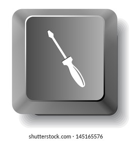 Screwdriver. Vector computer key.
