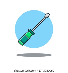 Screwdriver Vector Design Illustrations Cartoon Style Suitable eb Landing Page, Banner, Flyer, Sticker, Wallpaper, Background
