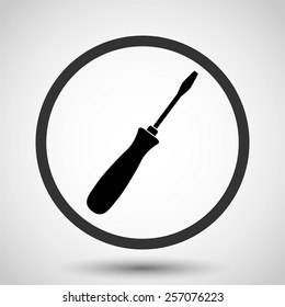 screwdriver vector icon - black illustration