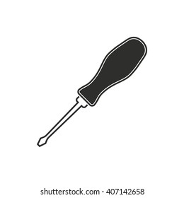 Screwdriver  vector icon. Black  illustration isolated on white  background for graphic and web design.