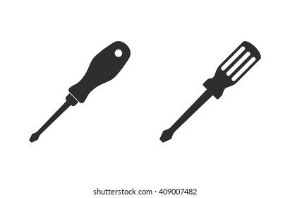 Screwdriver    vector icon. Black  illustration isolated on white  background for graphic and web design.