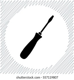 Screwdriver vector icon - black  illustration