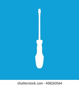 Screwdriver vector icon. Blue background