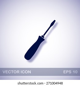 Screwdriver vector icon - dark blue illustration with blue shadow