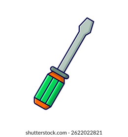 Ilustración del icono del Vector del destornillador aislado en el fondo blanco