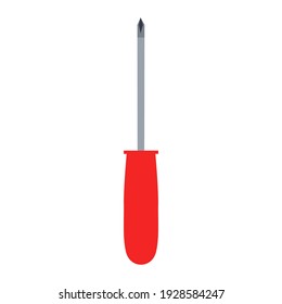 Herramienta de símbolo del equipo de reparación de la ilustración del icono del vector del destornillador. Sector de servicios de iconos de señalización de instrumentos de trabajo para destornilladores. Reparar el hardware de elementos de compatibilidad con objetos de corrección. Herramienta de trabajo manual de carpintería simple