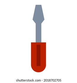 Screwdriver vector icon illustration repair equipment symbol tool. Screwdriver work instrument sign icon service industry. Repair fix object support element hardware. Manual carpenter work tool simple
