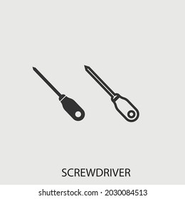 Señal de ilustración de icono del vector del destornillador para web y diseño