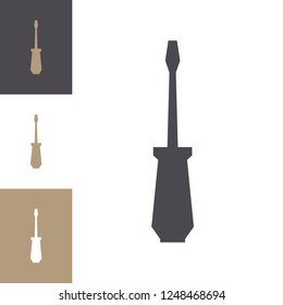 Screwdriver vector icon isolated on different background. Engineer work equipment and repair mechanic tool symbol for ui, mobile app, sign concept, infographic, web site design, logo 10 eps