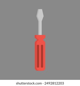 Icono de Vector de destornillador aislado sobre fondo gris. Ilustración vectorial.