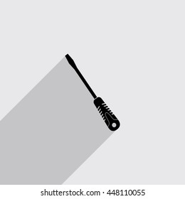 screwdriver vector icon with long shadow