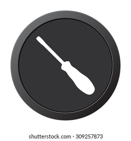 screwdriver - vector icon on a grey button