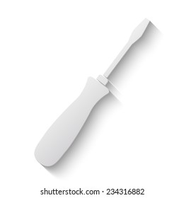 screwdriver vector icon - paper illustration