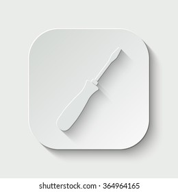 screwdriver vector icon - paper illustration