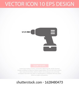Screwdriver, vector icon power drill line icon, outline vector sign, vector icon linear pictogram isolated on white. vector icon Symbol, logo