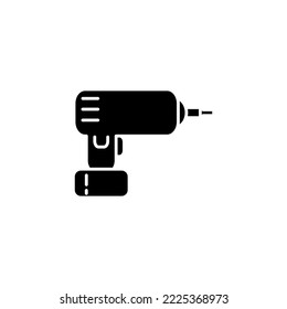 Schraubendreher, Vektorsymbol für die Strombohr-Linie, Umrisszeichen, Vektorsymbol für lineares Piktogramm einzeln auf Weiß. Vektorsymbol Symbol, Logo