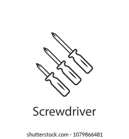 Screwdriver vector icon. Simple element illustration. Screwdriver vector symbol design from Construction collection set. Can be used in web and mobile on white background