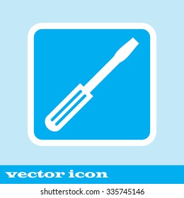 Screwdriver vector icon. Style is bicolor flat symbol, cobalt and blue colors, rounded angles, white background