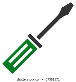 Screwdriver vector icon. Style is bicolor flat icon symbol, green and gray colors, white background.