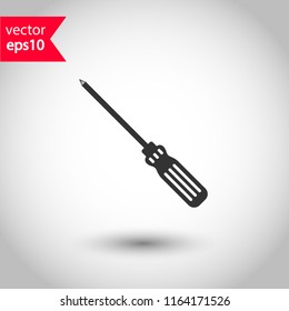 Screwdriver vector icon. Turn-screw tool sign. EPS 10 flat symbol.