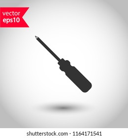 Screwdriver vector icon. Turn-screw tool sign. EPS 10 flat symbol.